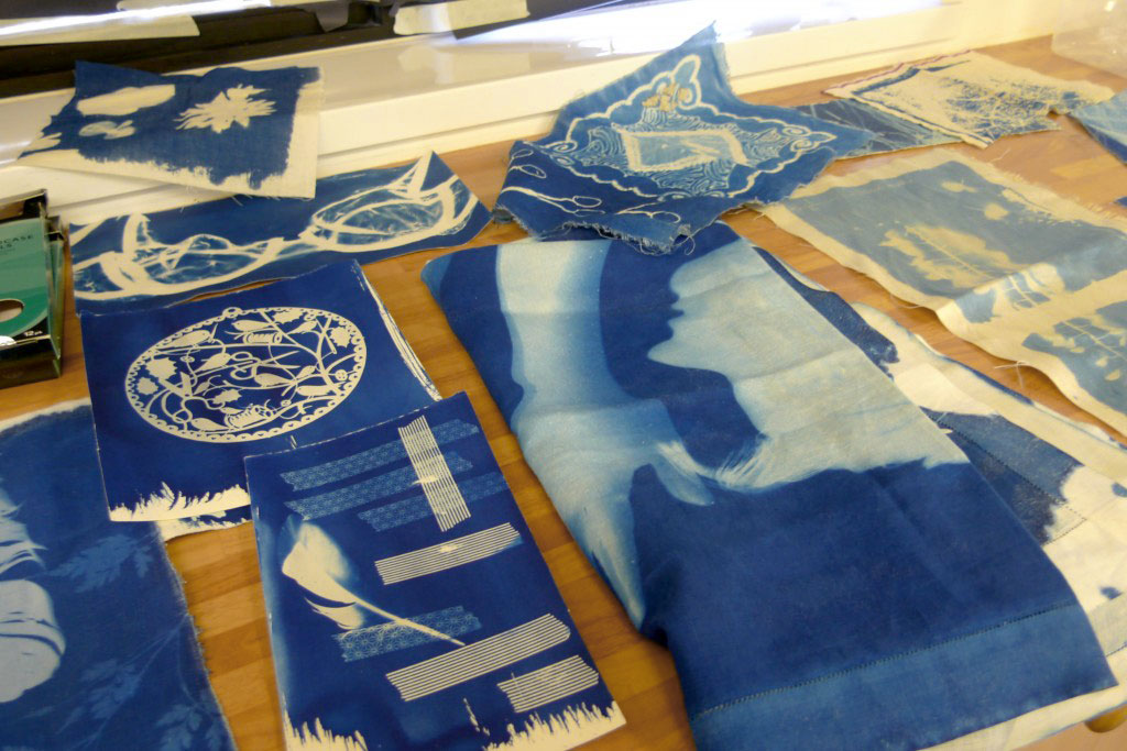 Blue Prints from the archives work by Hannah Lamb