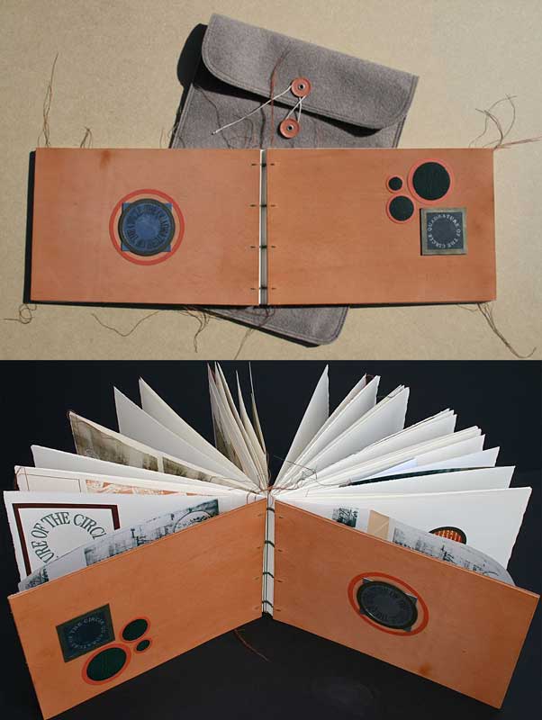 QUADRATURE OF THE CIRCLE XXX (Artist Book-Coptic Binding) | etching, aquatint, embossing & stitch on Somerset 300g/m2 100% cotton & Fabriano; Screenprinting on various cotton paper.