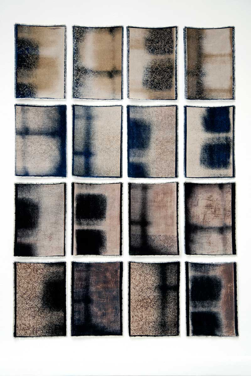 RESONANCE: Screen-printed Belgian linen; 140cm wide x 194cm high; photo: Mary Stark.