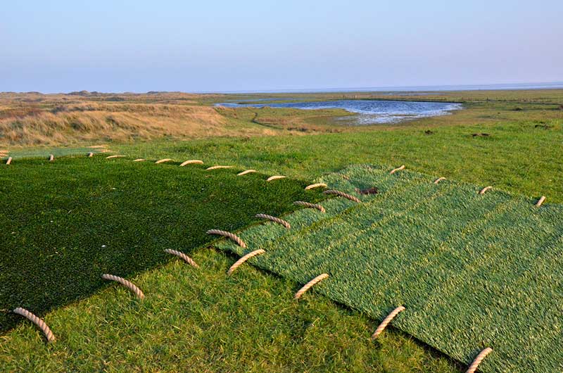 PATCHWORK | 2011 Ameland, The Netherlands | Artificial grass sewed on the real grass.