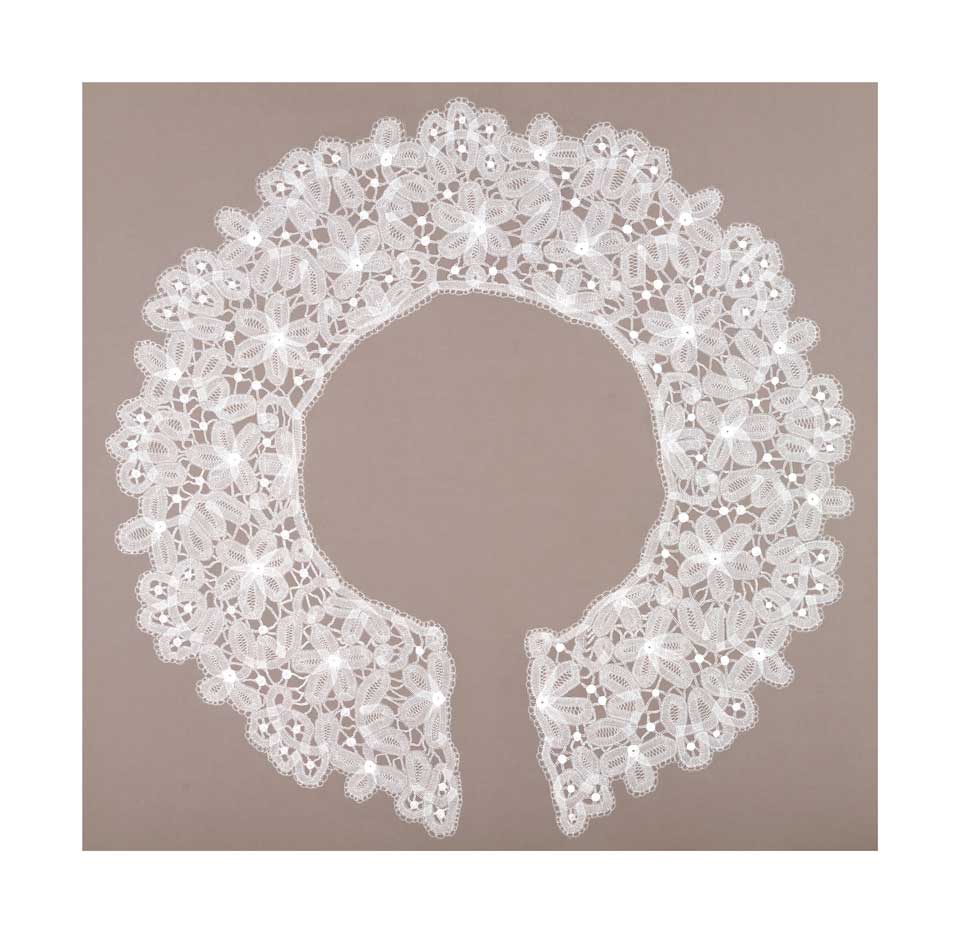 CIRCULAR TAPE LACE COLLAR (2008) | Ink on paper 70 x 70cm.
