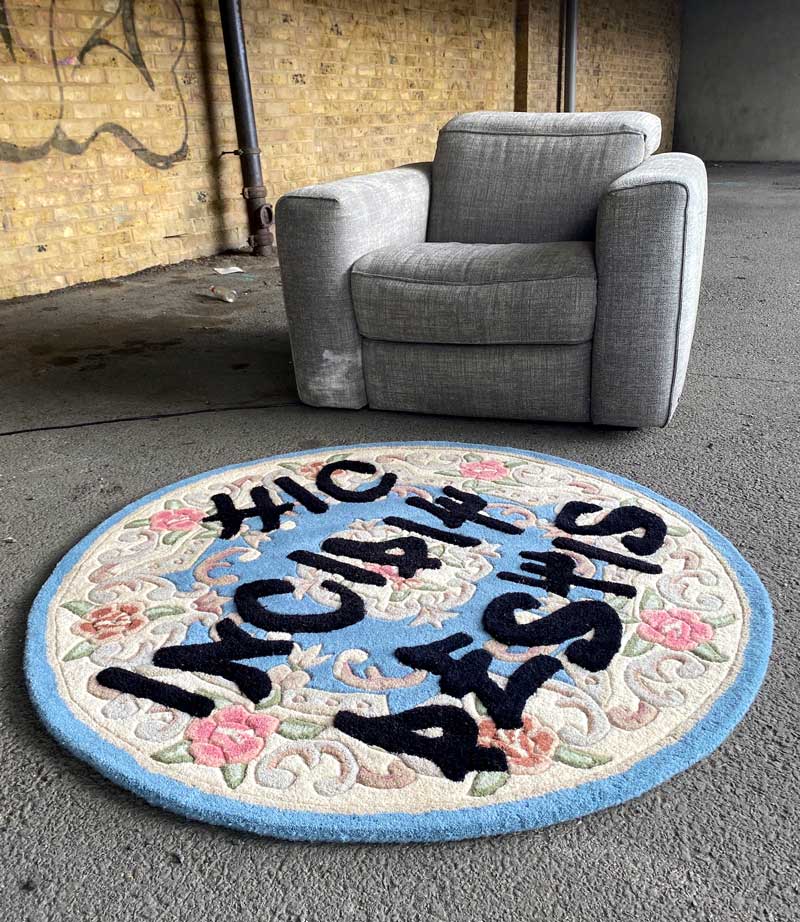 HERE BEGINS THE PLAGUE: 2020 | Hand tufted wool inlaid in bought rug 