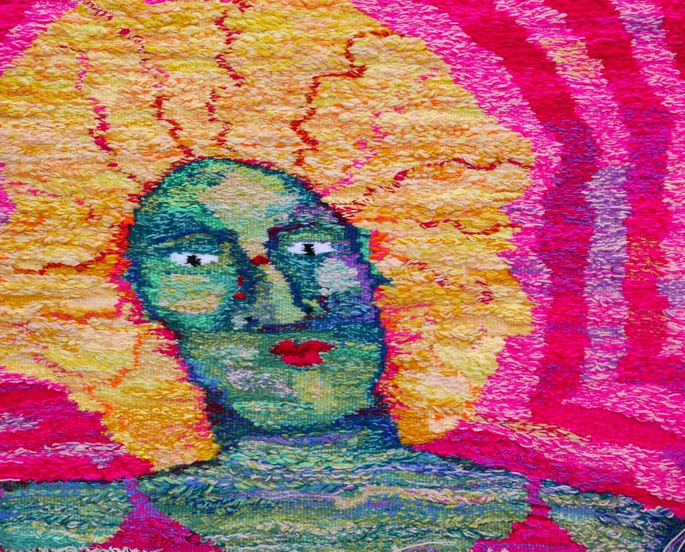 SELF-PORTRAIT (After I dropped the weaving loom on my nose) | 2022 |Materials: Cotton warp, acrylic weft | Techniques: Weaving |
